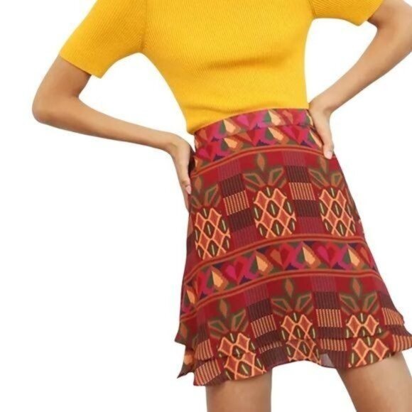 FARM Rio Odalyis Mini Skirt Red Motif Size XS NWT - Picture 1 of 11